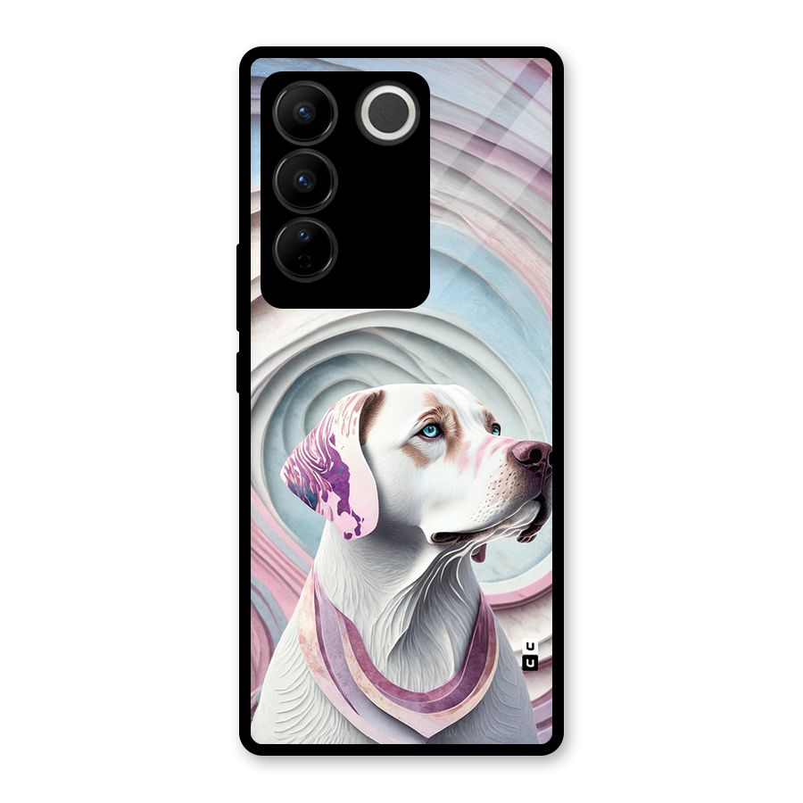 Eye Dog illustration Glass Back Case for Vivo V27