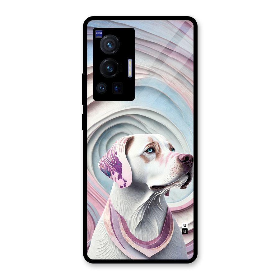 Eye Dog illustration Glass Back Case for Vivo X70 Pro