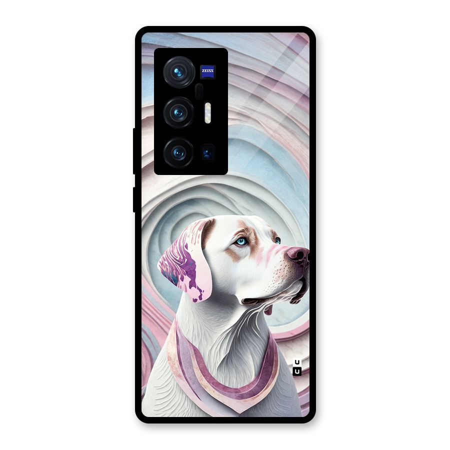 Eye Dog illustration Glass Back Case for Vivo X70 Pro Plus