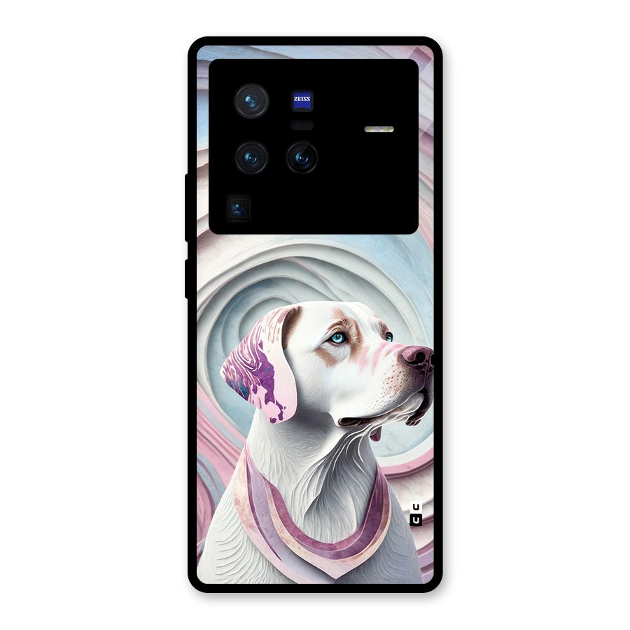 Eye Dog illustration Glass Back Case for Vivo X80 Pro