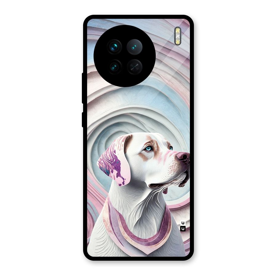Eye Dog illustration Glass Back Case for Vivo X90