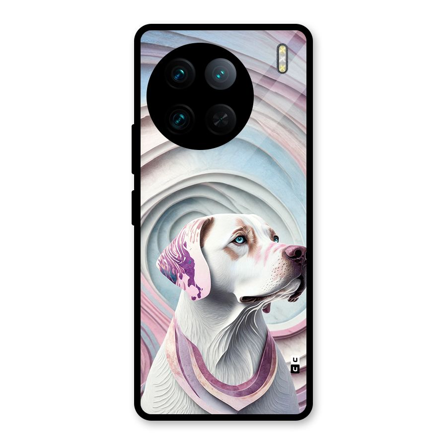 Eye Dog illustration Glass Back Case for Vivo X90 Pro