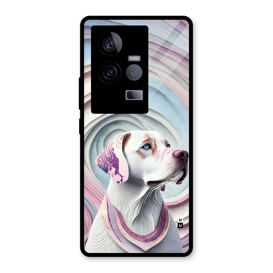 Eye Dog illustration Glass Back Case for Vivo iQOO 11 5G