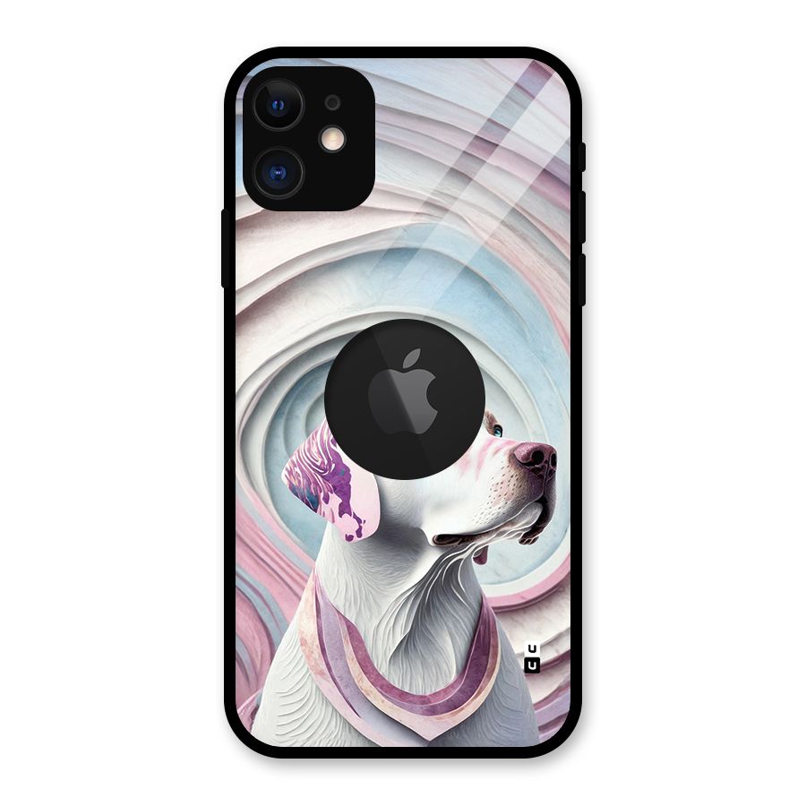 Eye Dog illustration Glass Back Case for iPhone 11 Logo Cut