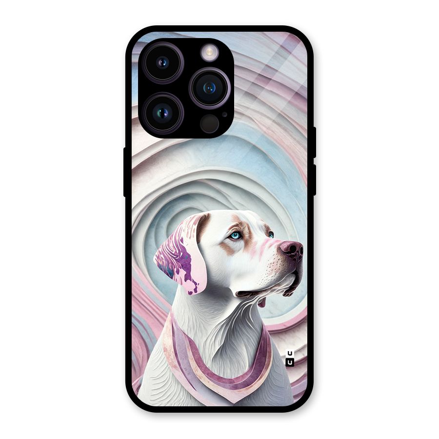 Eye Dog illustration Glass Back Case for iPhone 14 Pro