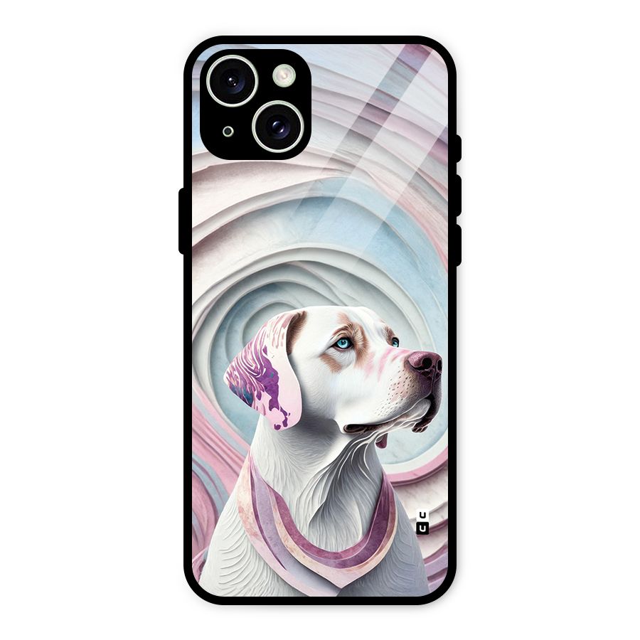 Eye Dog illustration Glass Back Case for iPhone 15 Plus