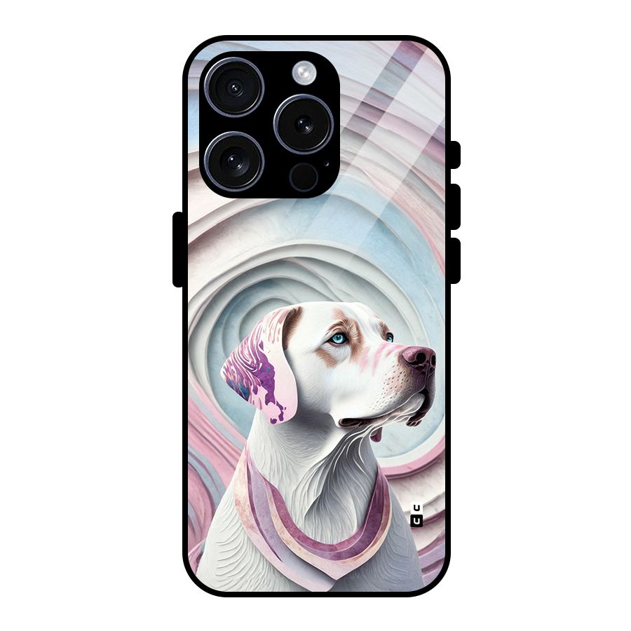 Eye Dog illustration Glass Back Case for iPhone 15 Pro
