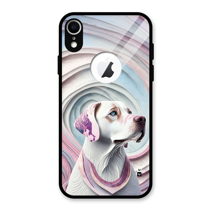 Eye Dog illustration Glass Back Case for iPhone XR Logo Cut