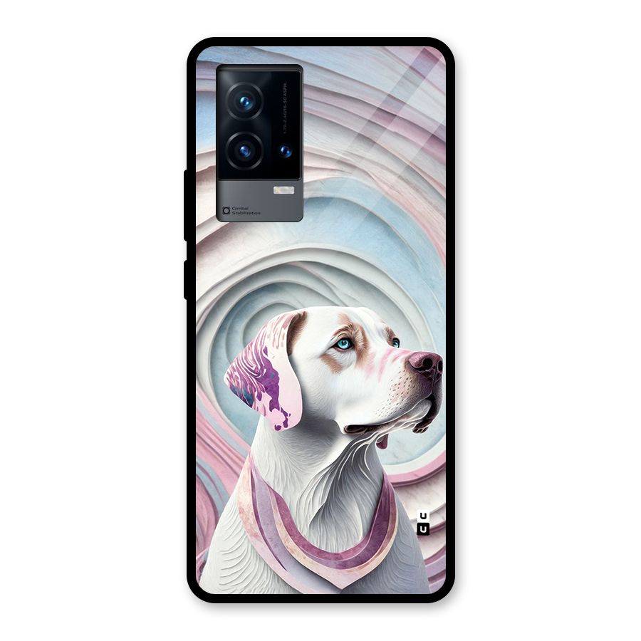 Eye Dog illustration Glass Back Case for iQOO 9 5G
