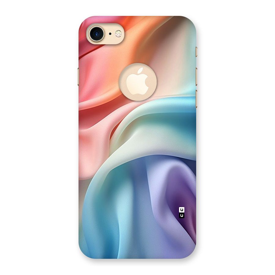 Fabric Pastel Back Case for iPhone 7 Logo Cut