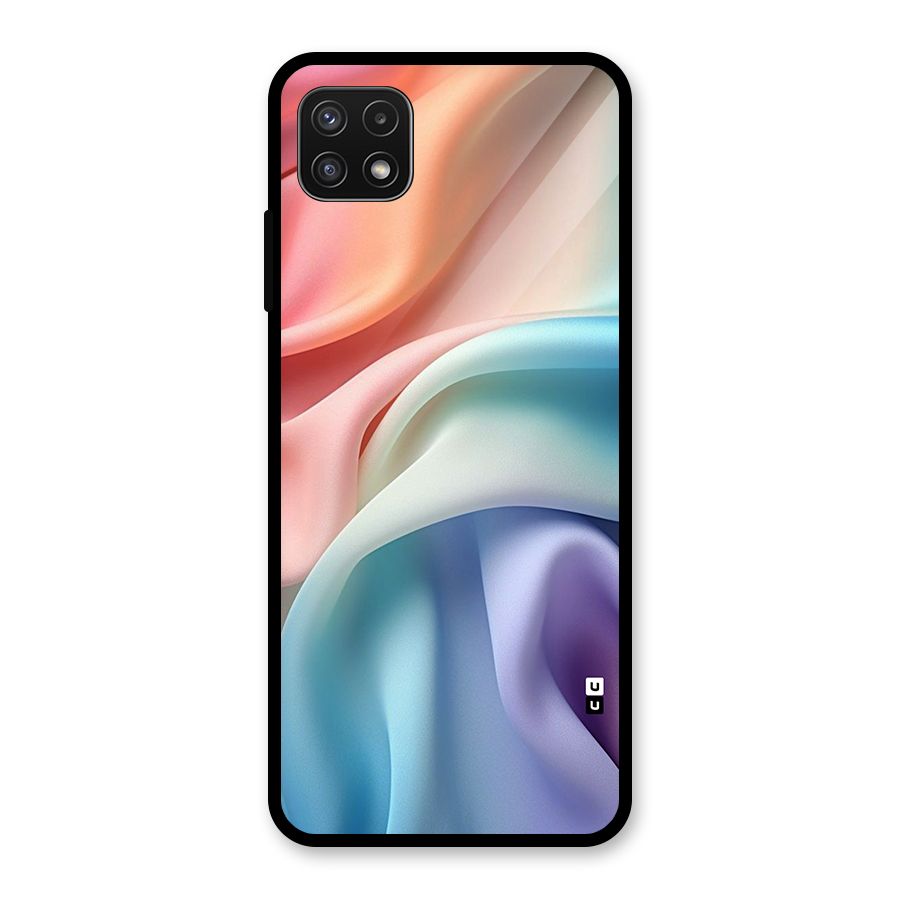 Fabric Pastel Glass Back Case for Galaxy A22 5G