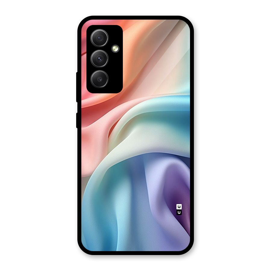 Fabric Pastel Glass Back Case for Galaxy A34