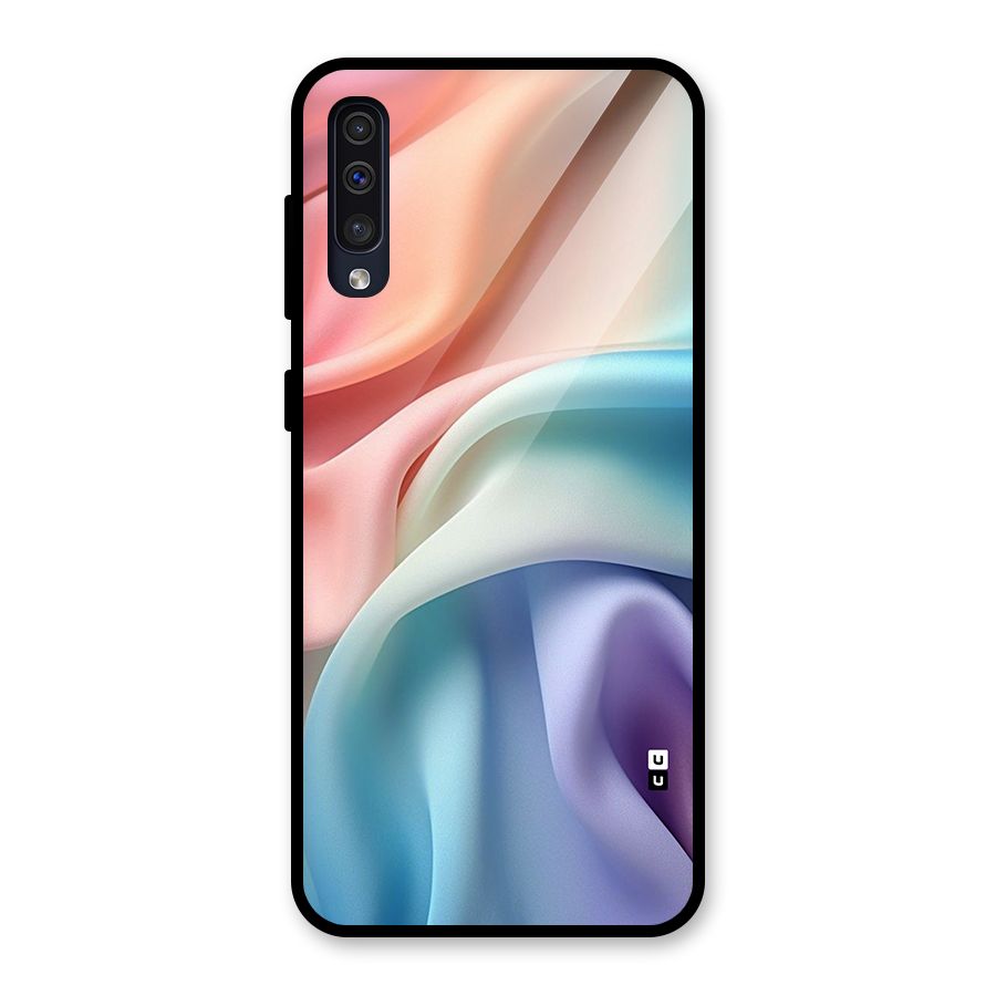 Fabric Pastel Glass Back Case for Galaxy A50