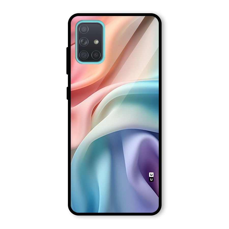 Fabric Pastel Glass Back Case for Galaxy A71
