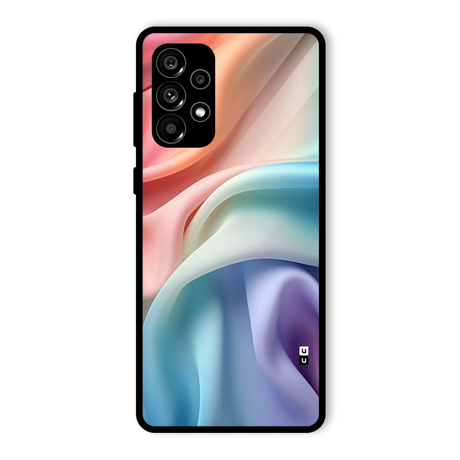 Fabric Pastel Glass Back Case for Galaxy A73 5G