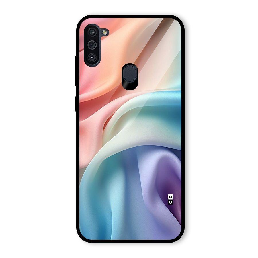 Fabric Pastel Glass Back Case for Galaxy M11
