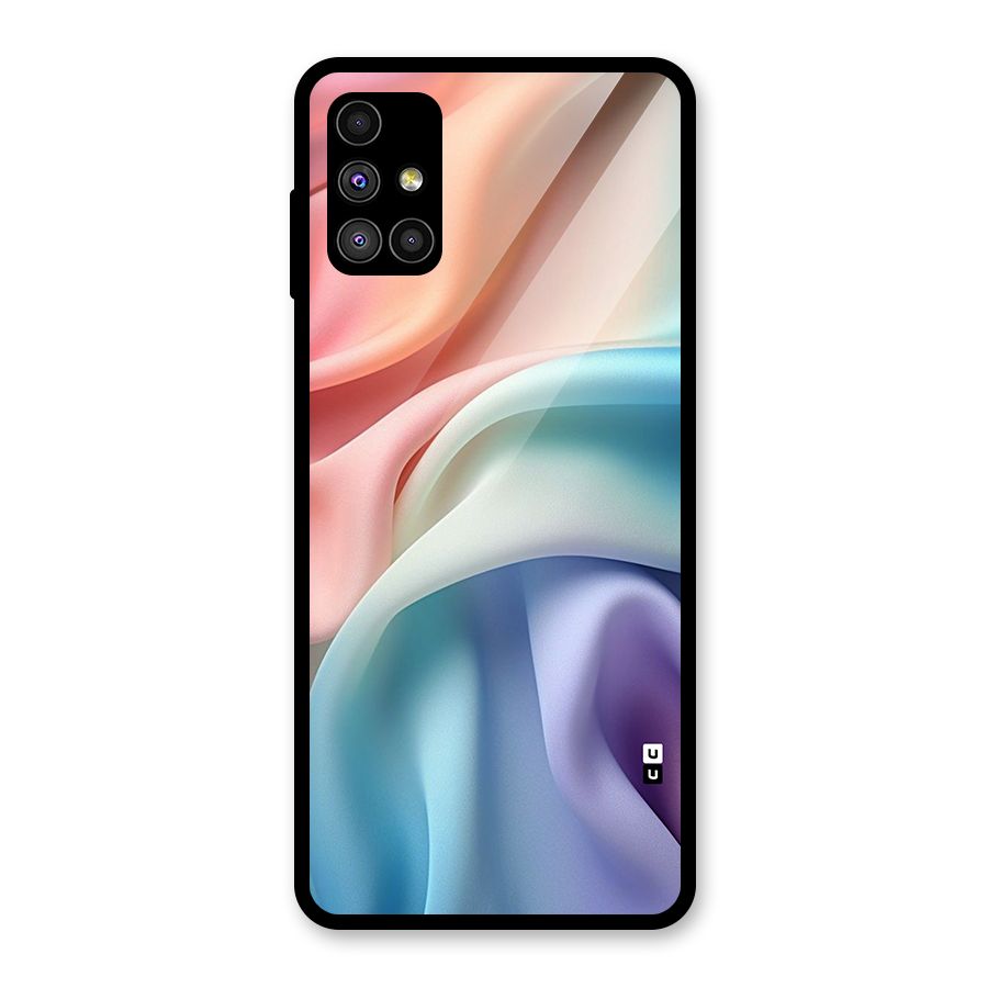 Fabric Pastel Glass Back Case for Galaxy M51