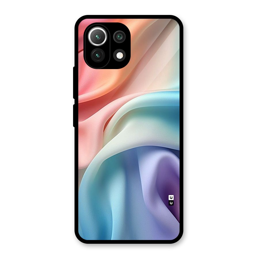 Fabric Pastel Glass Back Case for Mi 11 Lite