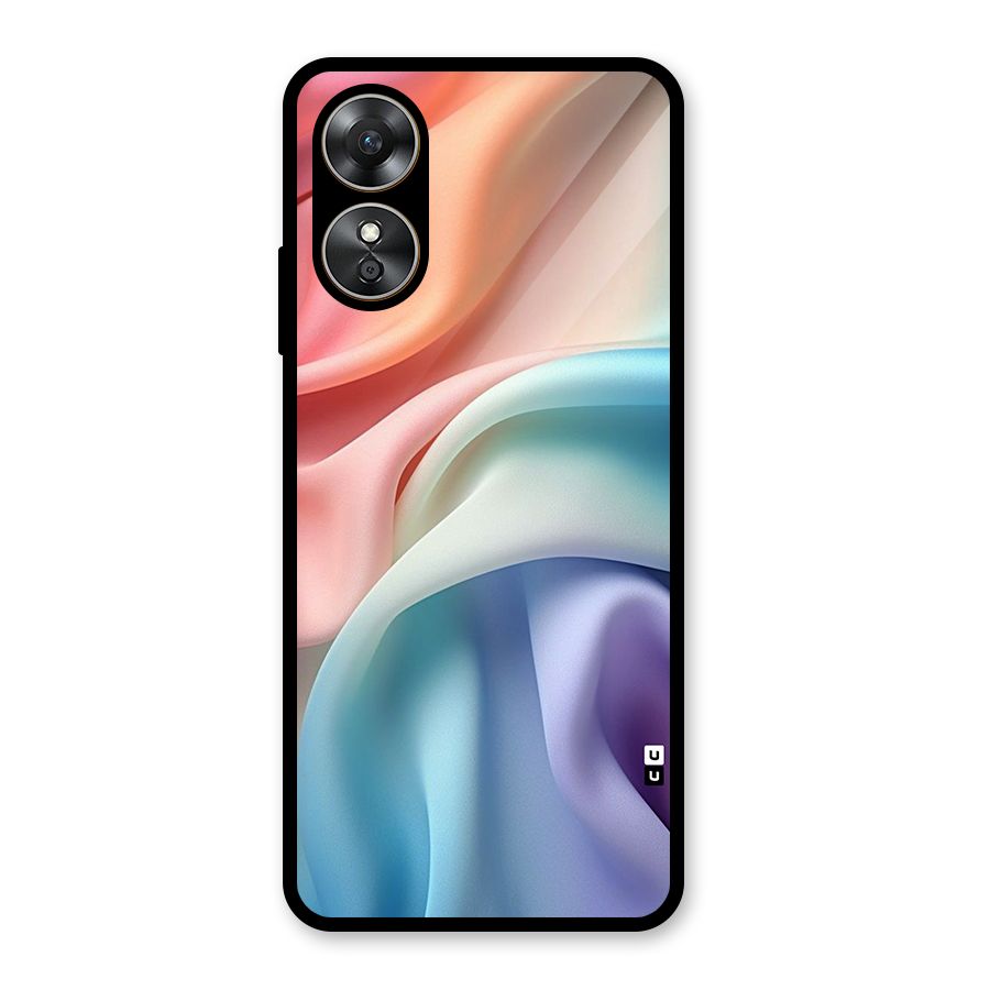Fabric Pastel Glass Back Case for Oppo A17