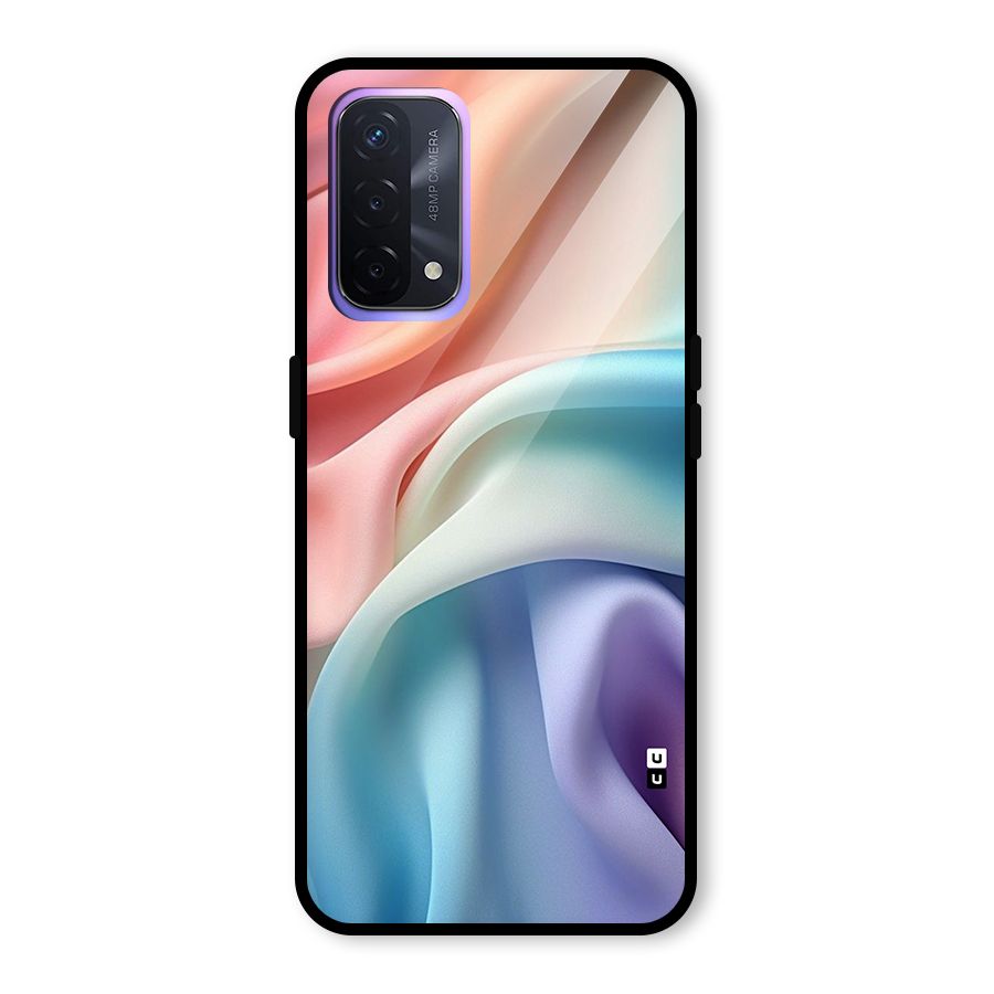 Fabric Pastel Glass Back Case for Oppo A74 5G