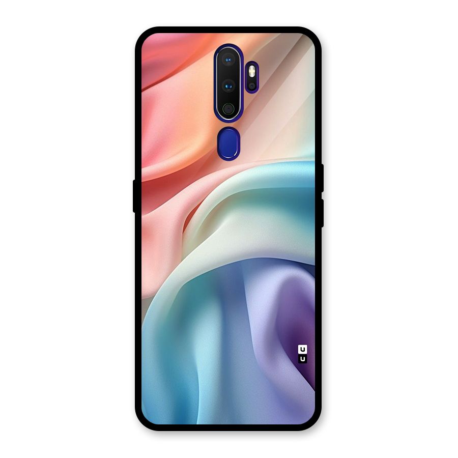 Fabric Pastel Glass Back Case for Oppo A9 (2020)