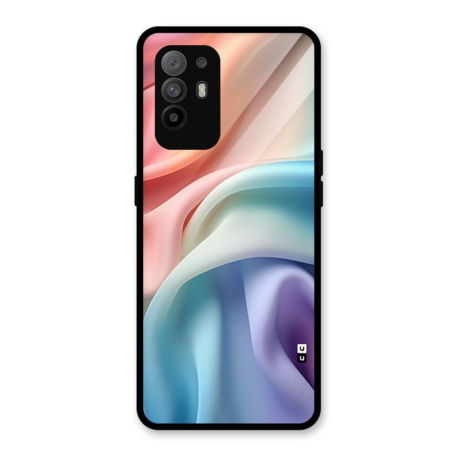 Fabric Pastel Glass Back Case for Oppo F19 Pro Plus 5G