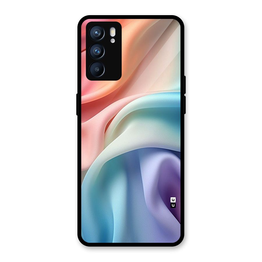 Fabric Pastel Glass Back Case for Oppo Reno6 5G