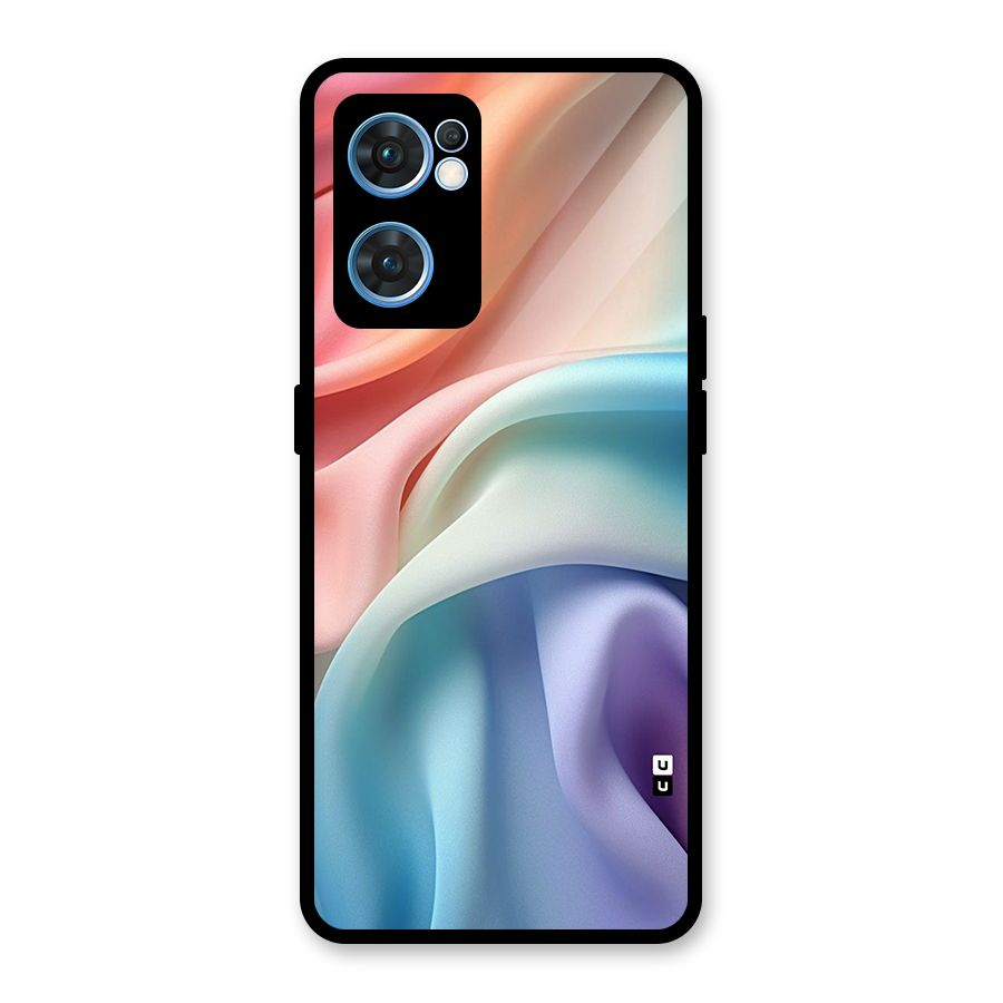 Fabric Pastel Glass Back Case for Oppo Reno7 5G