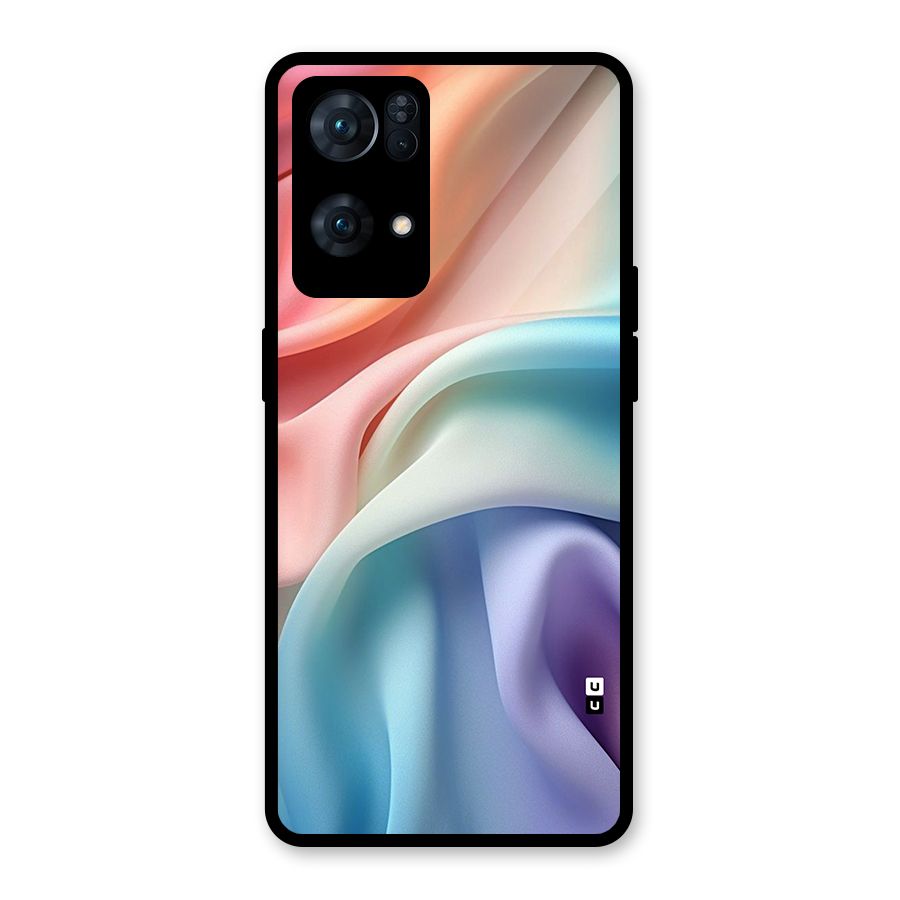 Fabric Pastel Glass Back Case for Oppo Reno7 Pro 5G