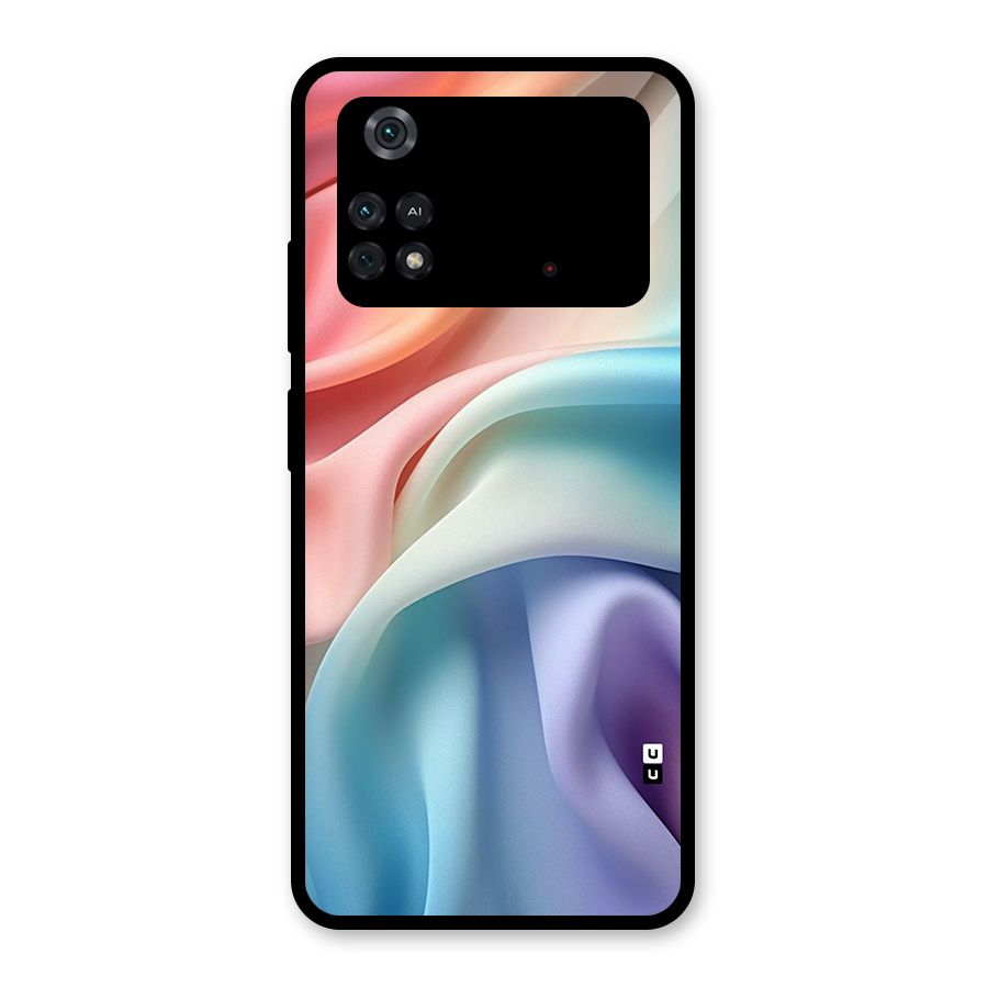 Fabric Pastel Glass Back Case for Poco M4 Pro 4G