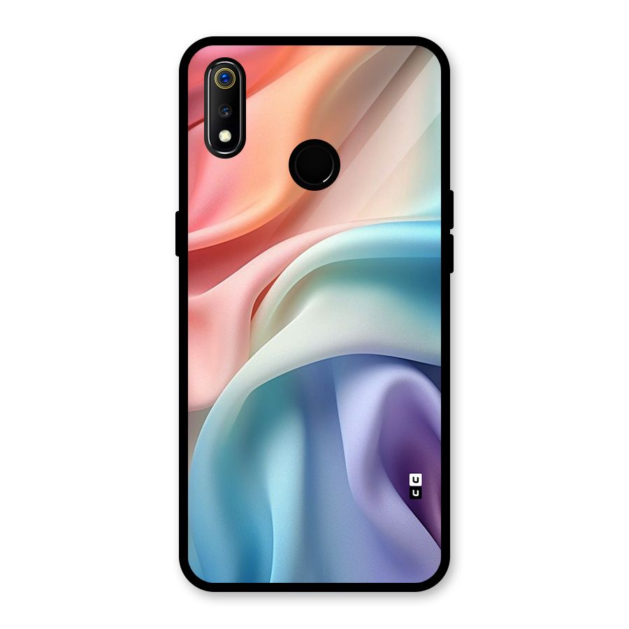 Fabric Pastel Glass Back Case for Realme 3i