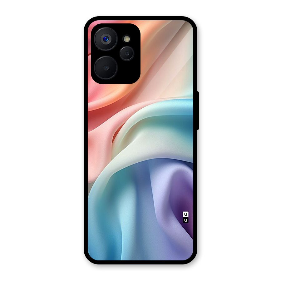 Fabric Pastel Glass Back Case for Realme 9i 5G