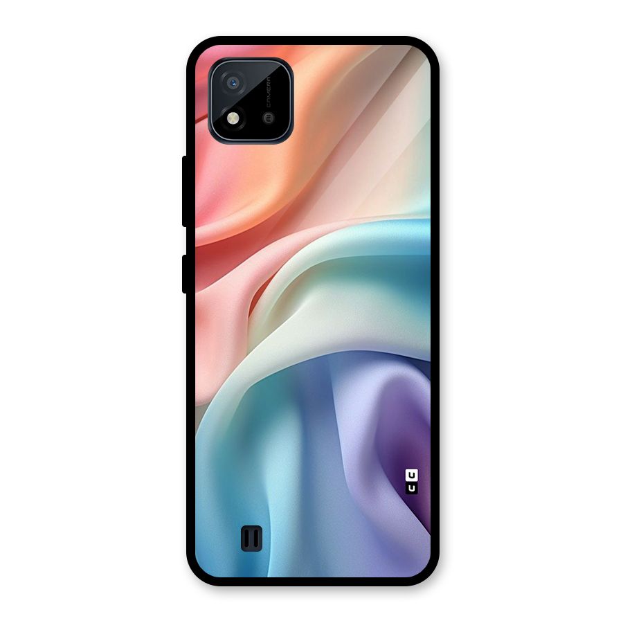 Fabric Pastel Glass Back Case for Realme C11 2021