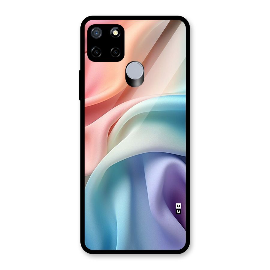Fabric Pastel Glass Back Case for Realme C12