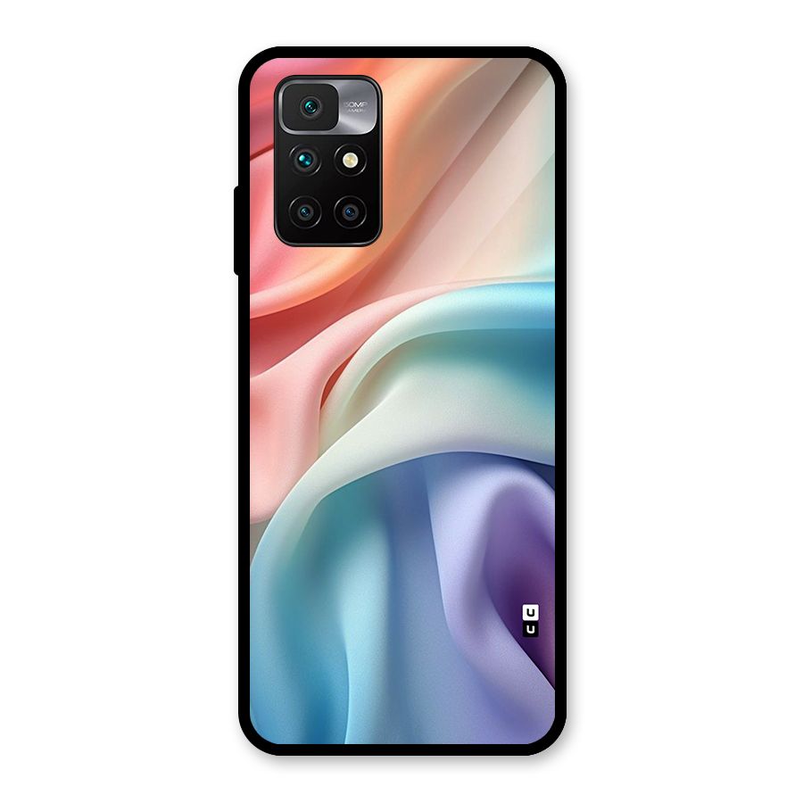 Fabric Pastel Glass Back Case for Redmi 10 Prime
