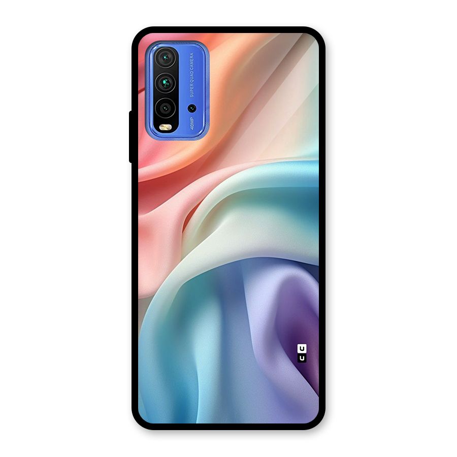 Fabric Pastel Glass Back Case for Redmi 9 Power