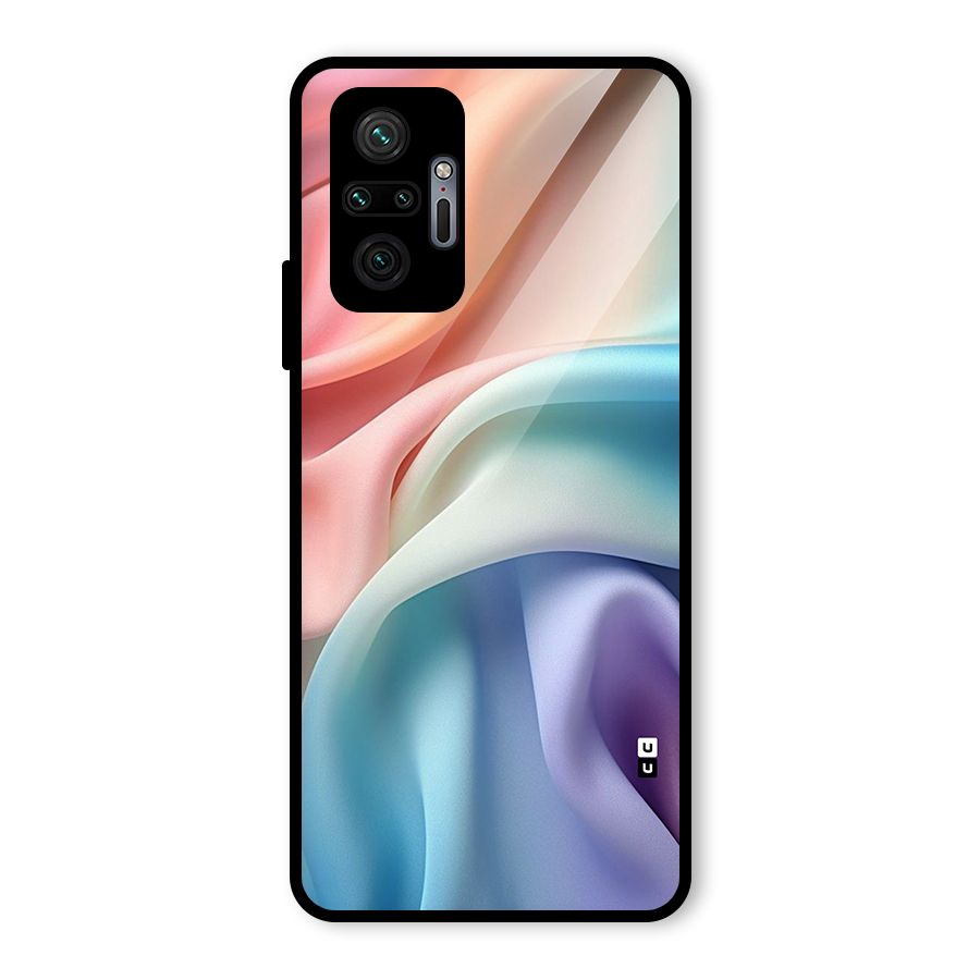 Fabric Pastel Glass Back Case for Redmi Note 10 Pro Max