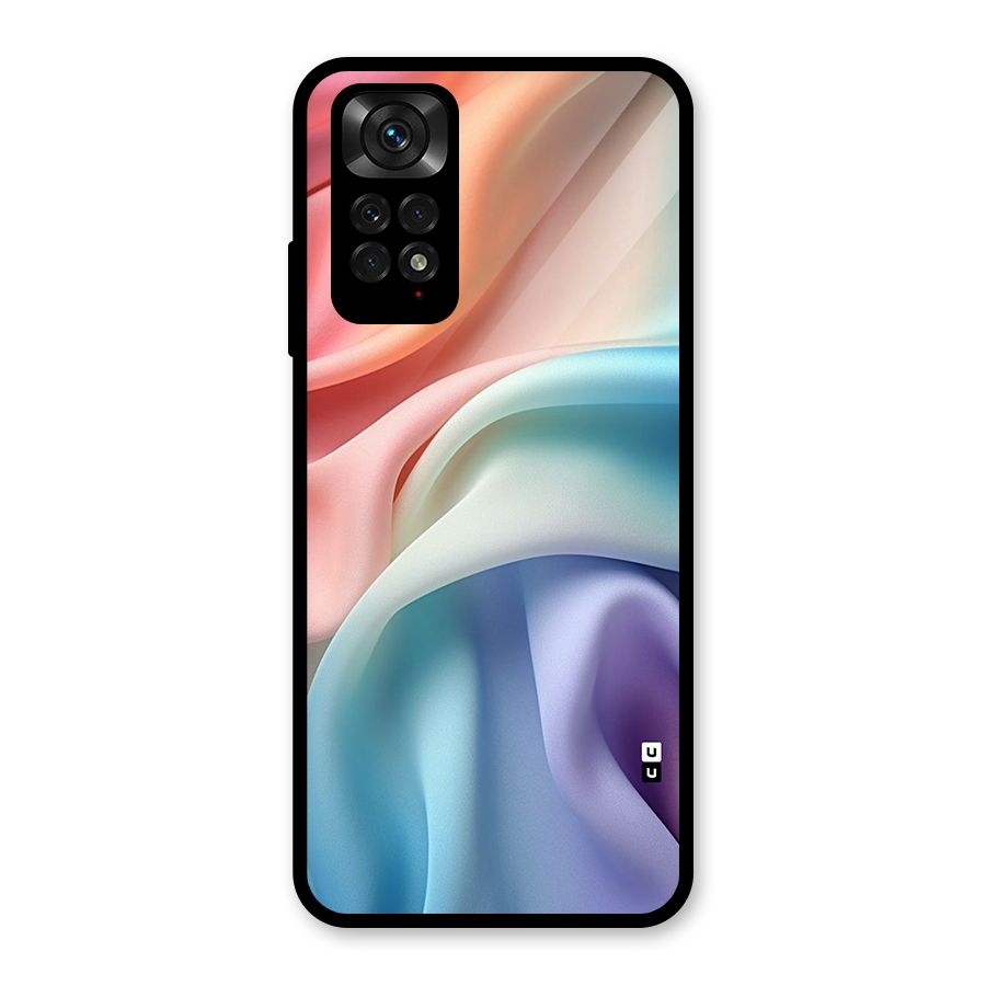 Fabric Pastel Glass Back Case for Redmi Note 11S