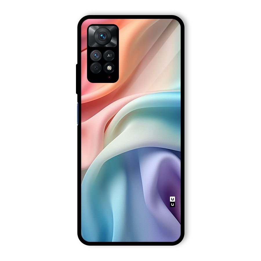 Fabric Pastel Glass Back Case for Redmi Note 11 Pro