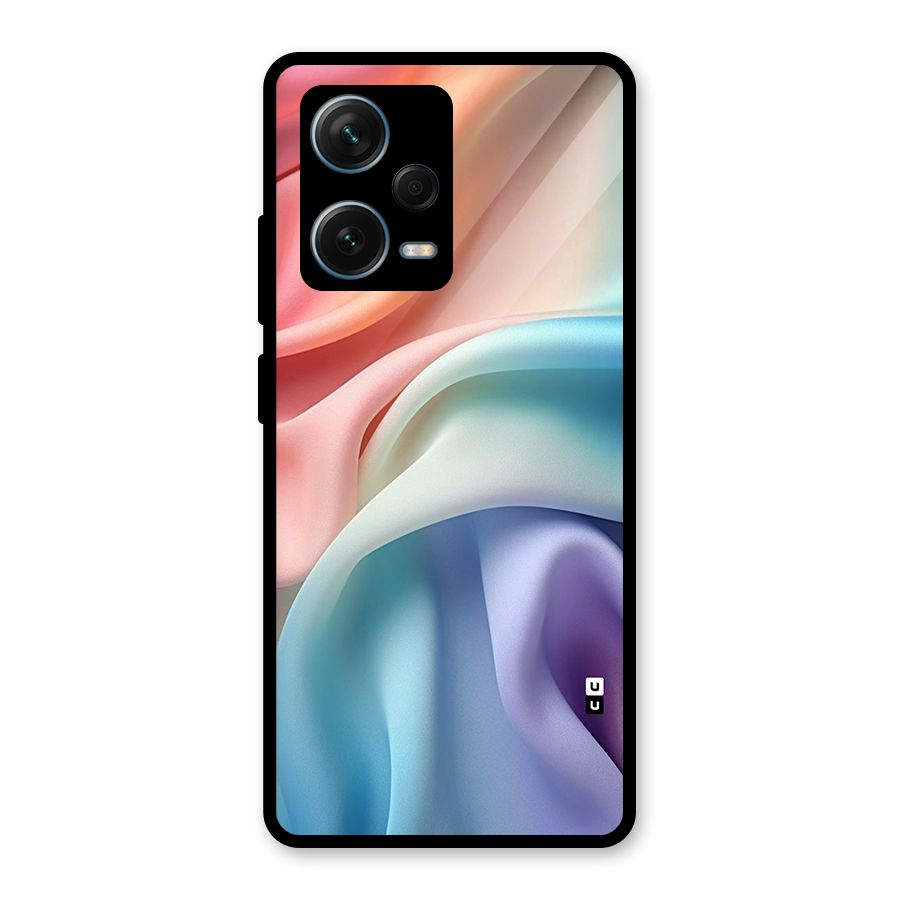 Fabric Pastel Glass Back Case for Redmi Note 12 Pro Plus 5G