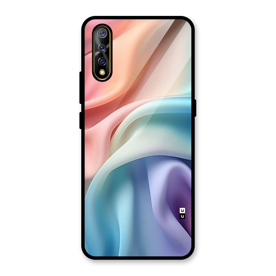 Fabric Pastel Glass Back Case for Vivo S1