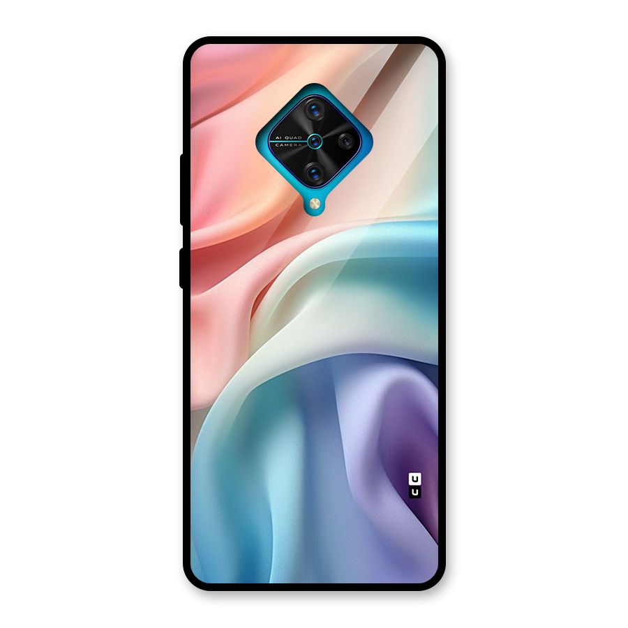 Fabric Pastel Glass Back Case for Vivo S1 Pro