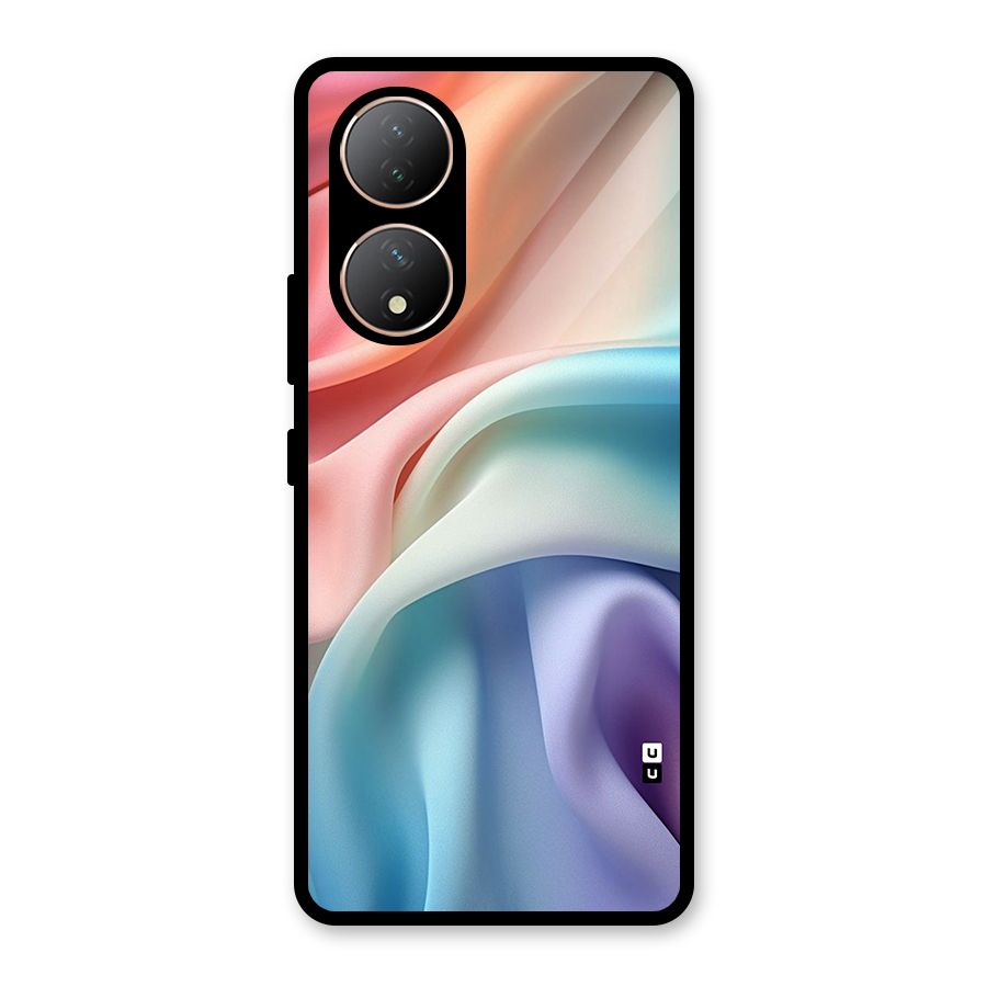 Fabric Pastel Glass Back Case for Vivo T2