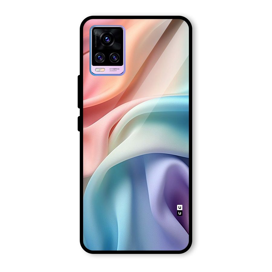 Fabric Pastel Glass Back Case for Vivo V20 Pro