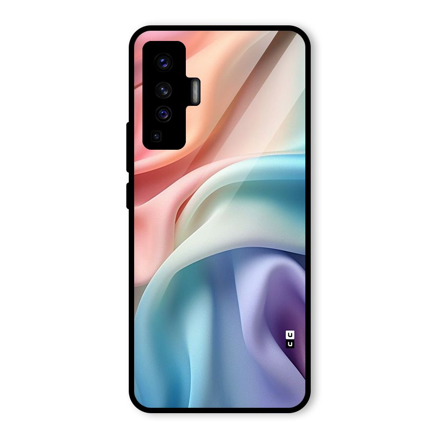 Fabric Pastel Glass Back Case for Vivo X50