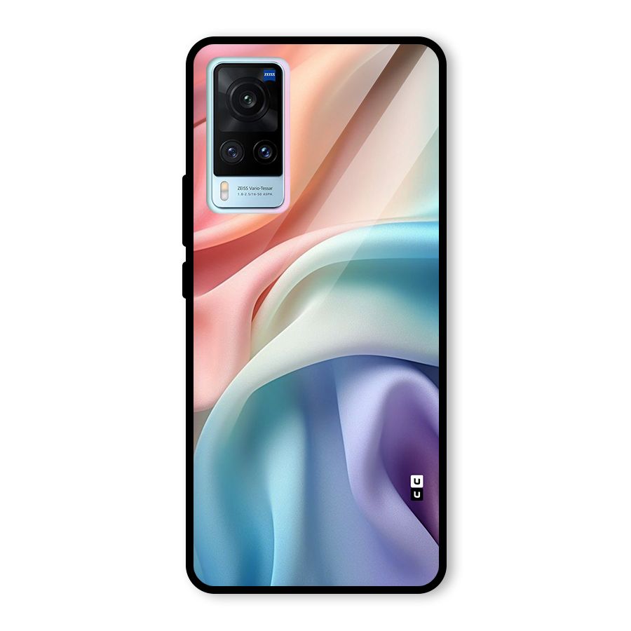 Fabric Pastel Glass Back Case for Vivo X60