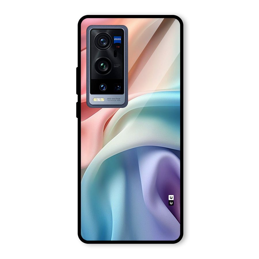 Fabric Pastel Glass Back Case for Vivo X60 Pro Plus