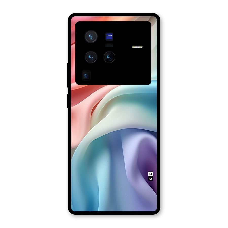 Fabric Pastel Glass Back Case for Vivo X80 Pro