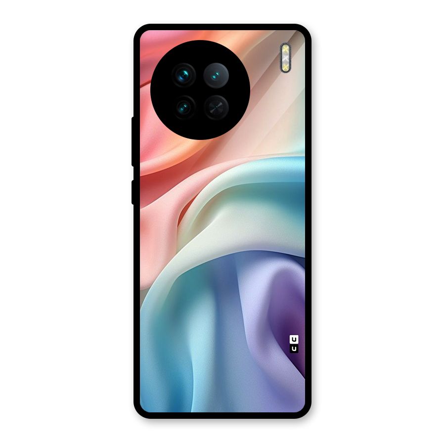 Fabric Pastel Glass Back Case for Vivo X90