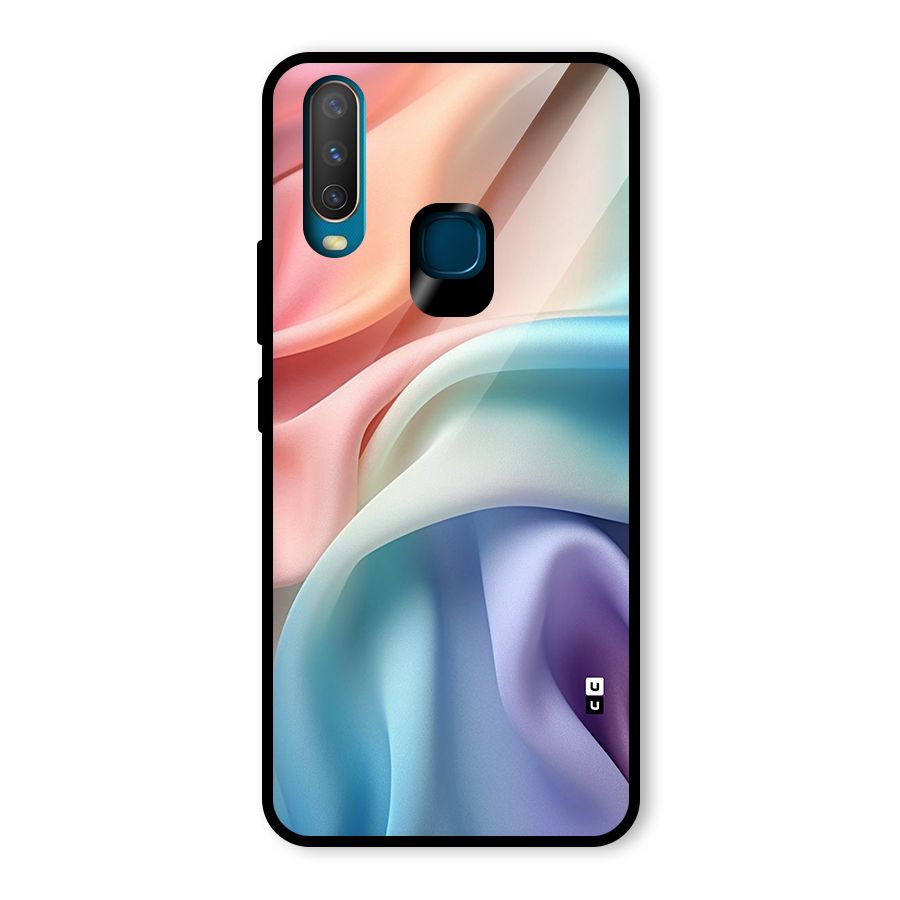 Fabric Pastel Glass Back Case for Vivo Y17